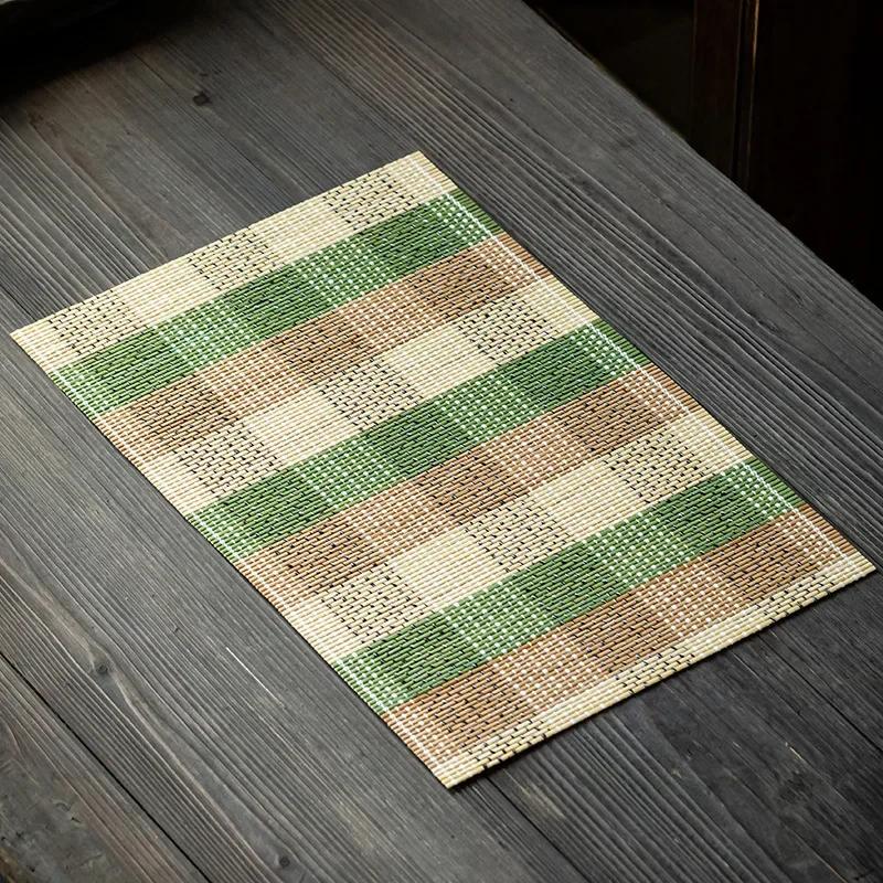 Bamboo Tea Mat Home Desktop Kung Fu Teaware Anti-scald Heat Insulation Cushion Kindergarten Dining Table Decoration Mats