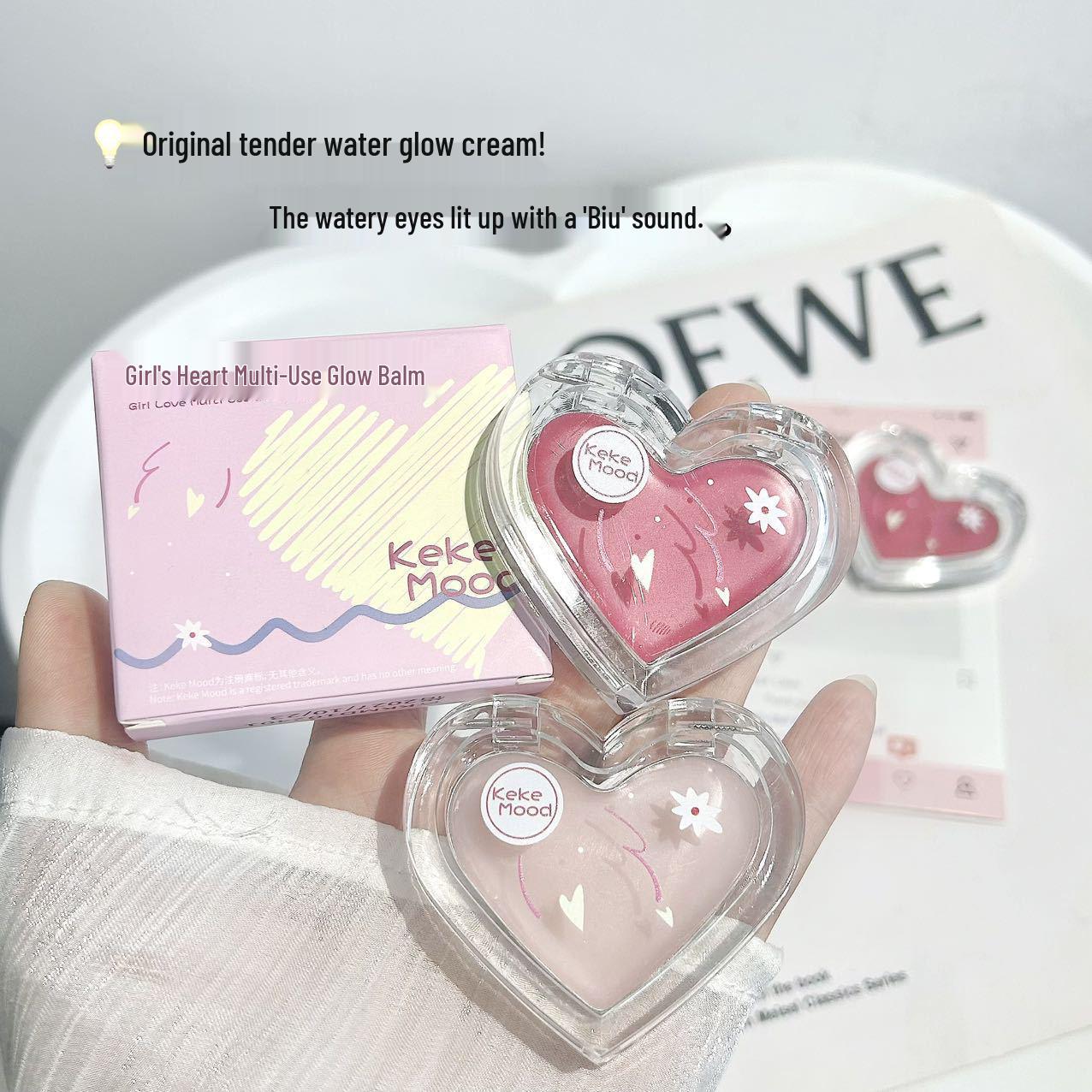 

KeKe Mood Heart-Shaped Multi-Use Water Glow Balm & Face Highlighter