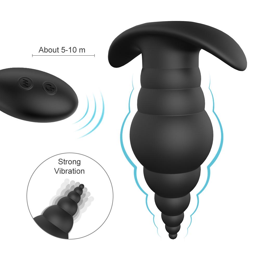 USB Rechargeable 9 Speeds Silicone Electric Shock Sex Toys Anal Butt Plug Vibrator
