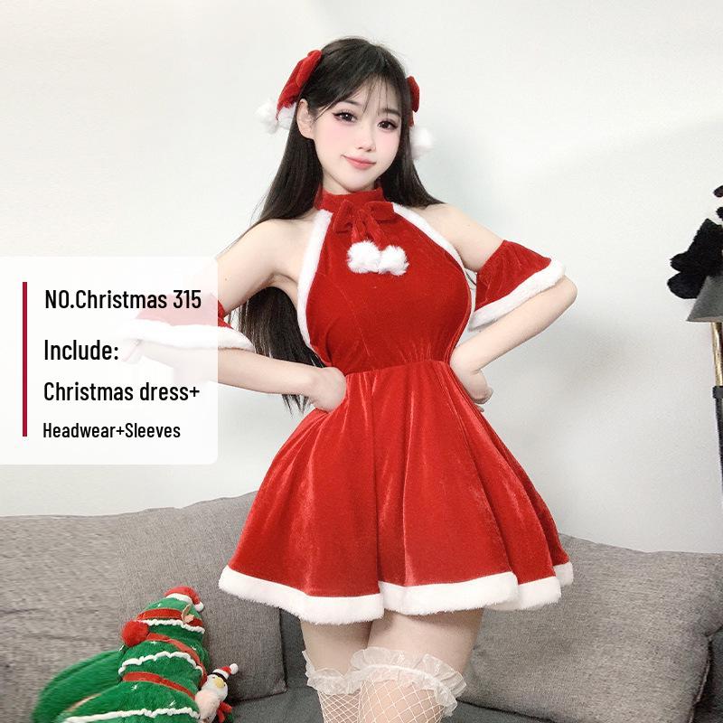 2024 Women's Sexy Christmas & New Year Costume - Little Devil Performance Outfit for Social Media Influencers