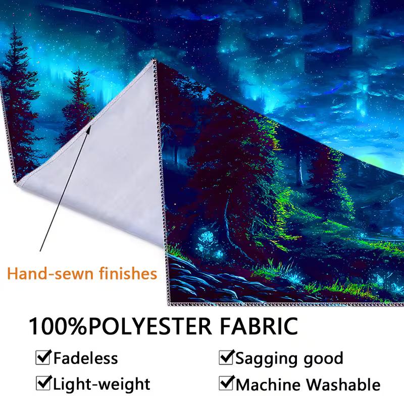 2D Glowing Aurora Background Cloth for Game Room Decor
