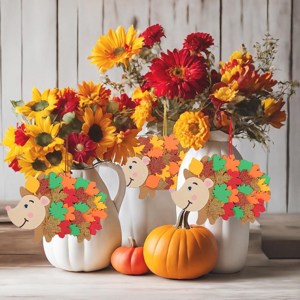 8pcs Hedgehog Foam Stickers Hedgehog Crafts Diy Sticker Autumn Art And Craft For Birthday Gifts Fall Thanksgiving Decoration
