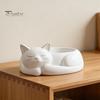 Pot de fleurs chat mignon Support de rangement pour bijoux imprimé en 3D, Pot de fleurs pour succulentes, Style de décoration à texture délicate nordique Organisateur de bureau pour bagues