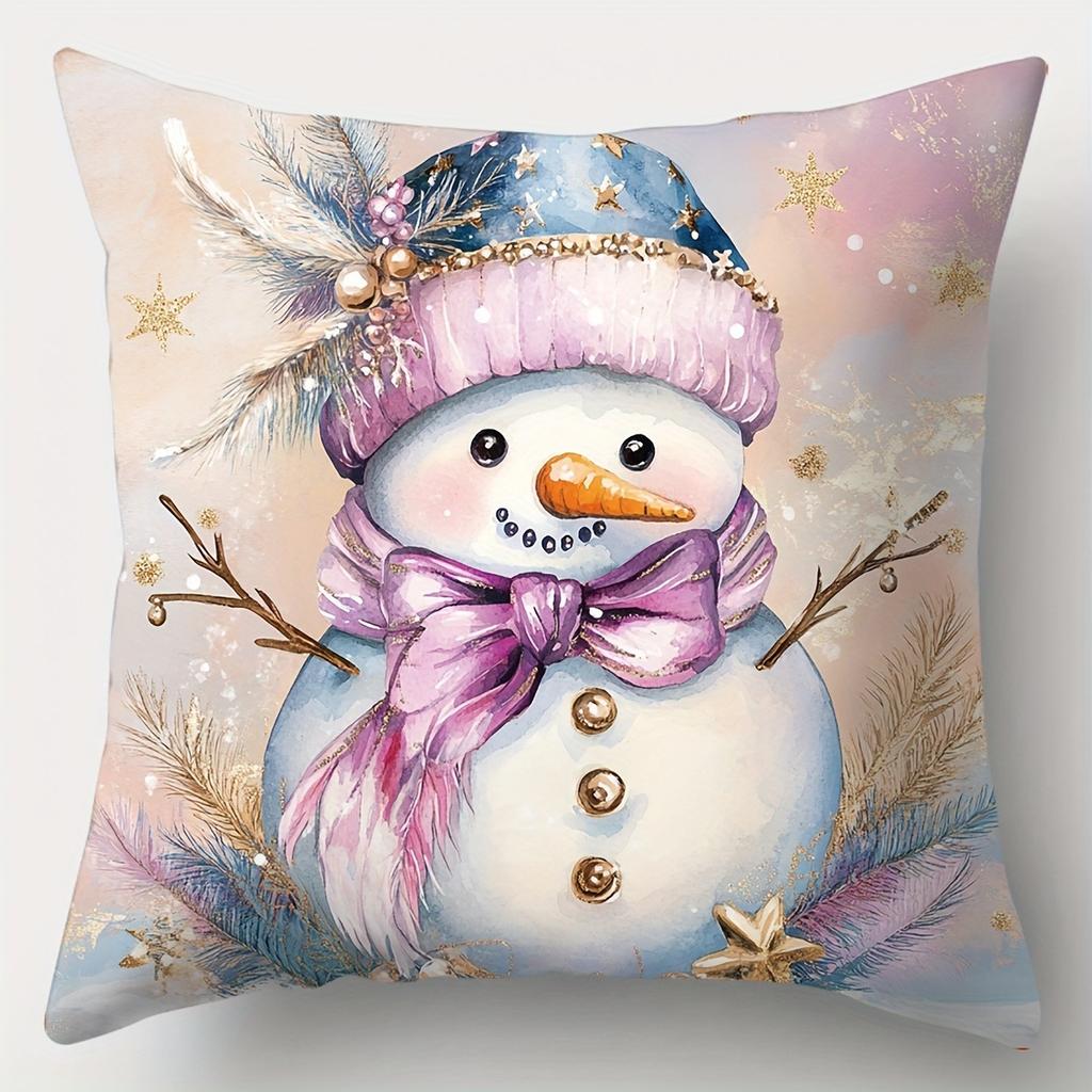 Christmas decoration pillow cover color bells snowman garland pattern living room sofa cushion cover room home decoration