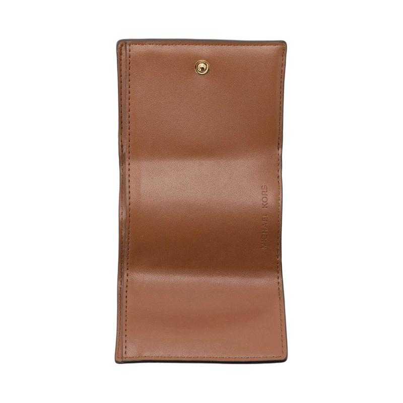 Michael Kors Portafoglio in tela rivestita con logo metallico Greenwich da donna, marrone