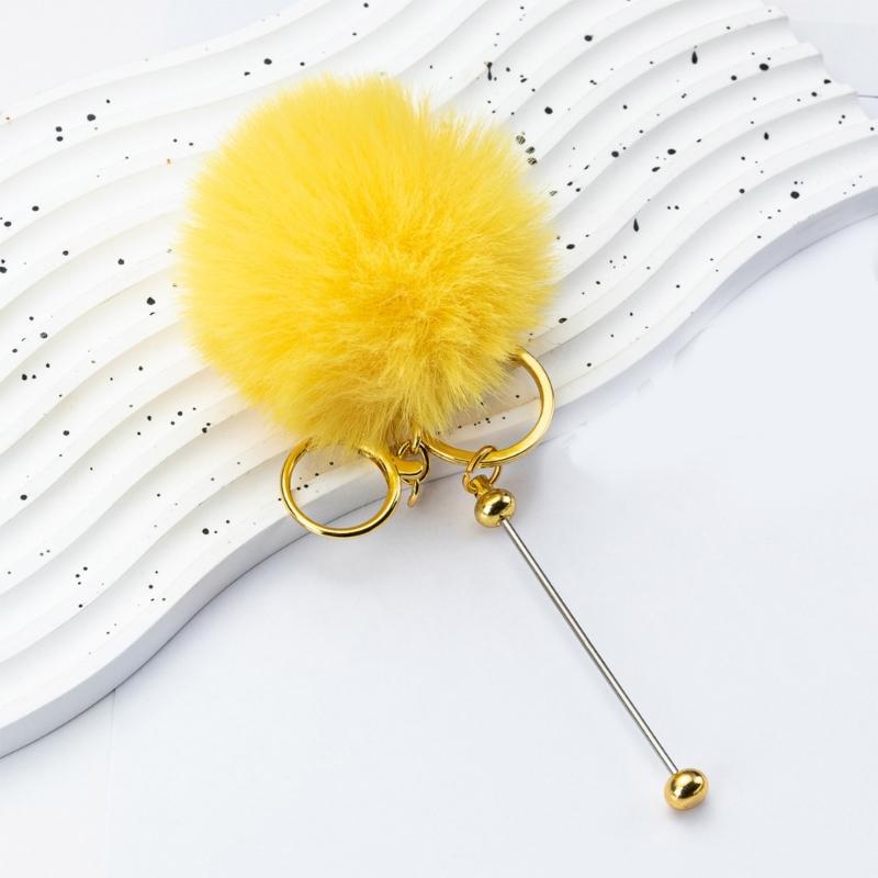 12Pcs Beadable Keychain Charm for Projects and Jewelry Craft Supplies in Bright Color for Student and Kids Daily Use