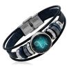 Multi Layer Constellation Leather Bracelet 12 Zodiac Sign Adjustable Fashion Jewelry for Unisex Gift Occasion