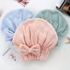 1 Pc Quick Drying Hair Cap, Hair Drying Towel, Absorbent Coral Fleece Bath Cap, Portable Shower Bow Cap