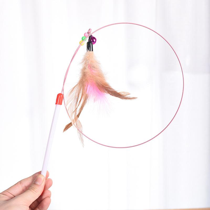 2 Pack Cat Toys Interactive Cat Stick Playing Kitten Playing Teaser Wand Toy Feather Wand Pet Supplies