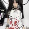 Emo Punk T-shirt Grunge Aesthetic Y2K Spring Long Sleeve Harajuku Loose Casual Rock Subculture Harajuku Top Street Student Summer