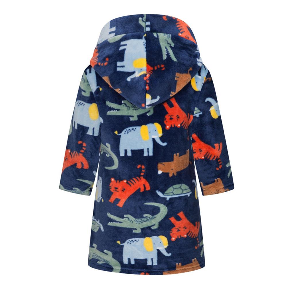 Children's Bathrobe Gold Velvet Boys And Girls Home Wear Autumn And Winter Sleeping Gown