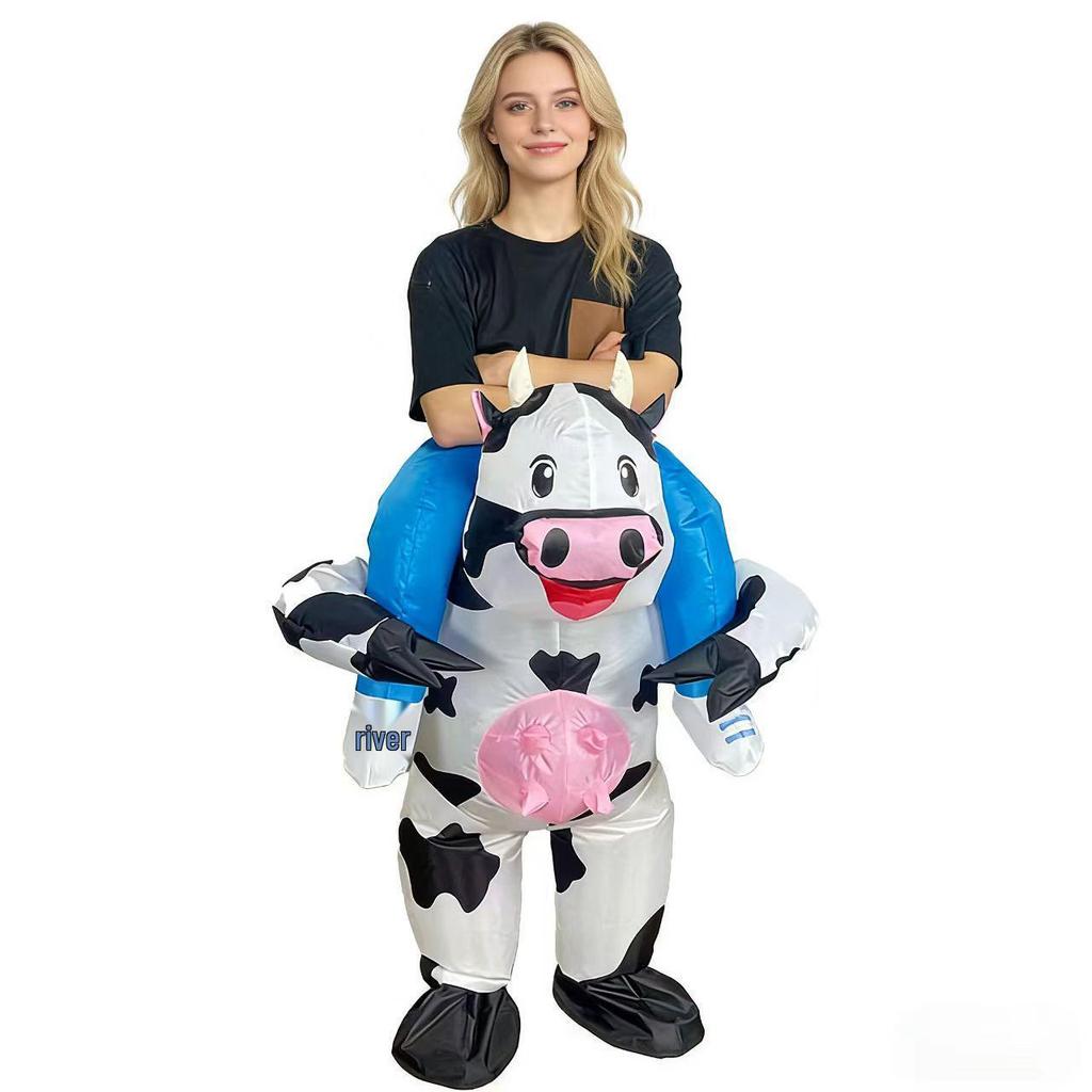 Inflatable White Cow Costume for Halloween & Easter: Cute, Creative, and Fun for Festivals & Pranks.