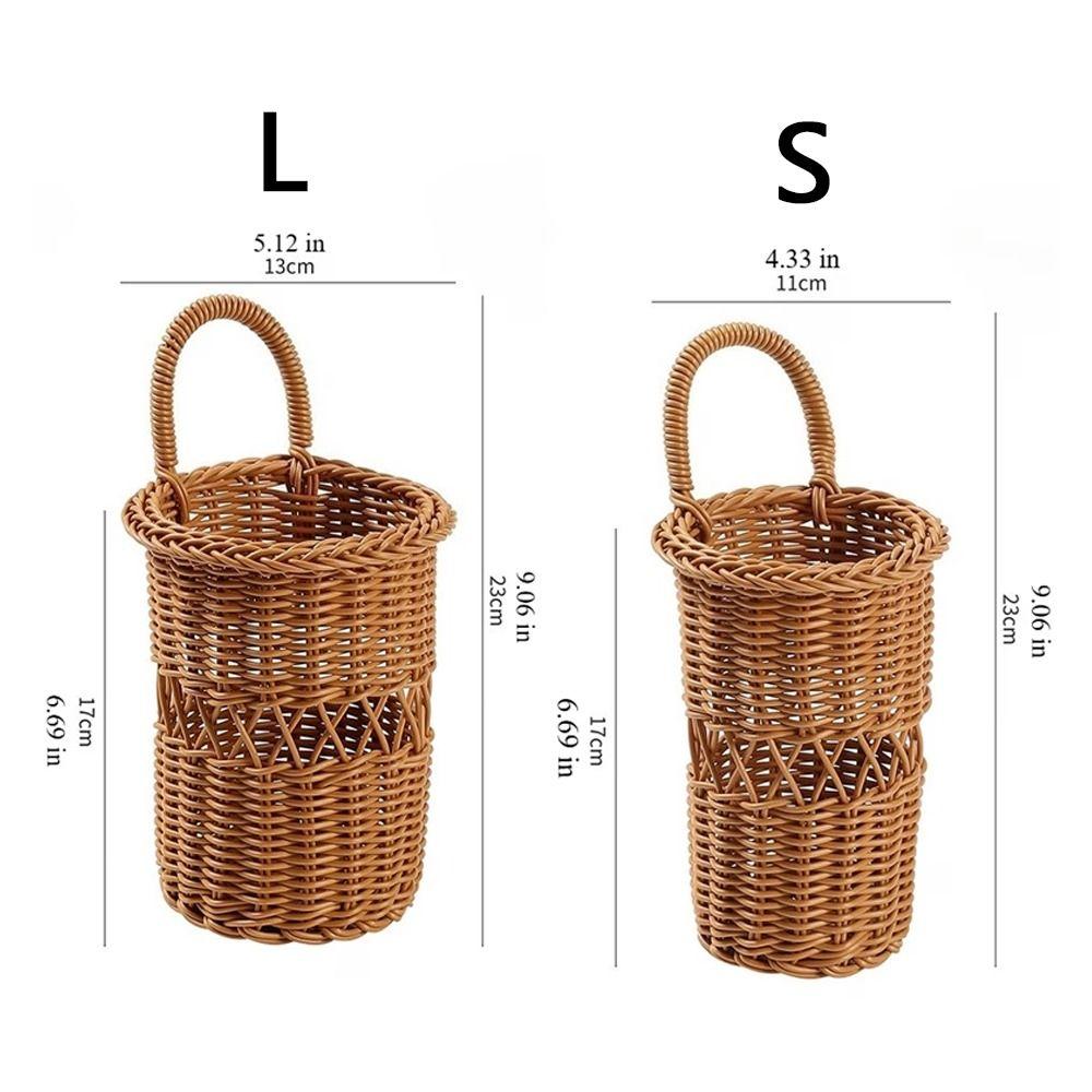 Rust-Resistant Wall Mounted Storage Basket Rustic Style Flower Bucket Flower Vase  Living Room