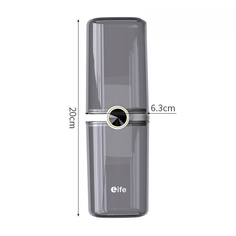 

Дорожная чашка для полоскания рта, двухслойная многофункциональная чашка для зубной щетки, дорожная чашка для хранения туалетных принадлежностей, зубная чашка для пар 20*6.3cm прозрачный черный