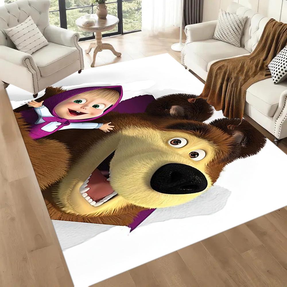 Masha Bear Floor Rug Office Rug Suitable for Playrooms Balcony Decorate Room Dormitory Anti-slip Rug Decorate Offices Spiritual Gift