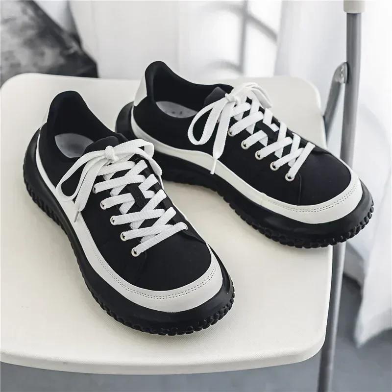 2025 Men Canvas Shoes Casual Shoes Street Fashion Youth Flat Skate Shoes Sneakers Loafers New Summer Breathable Comfortable Wild