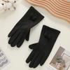 Warm gloves Three-line rabbit velvet men's and women's fashion cold-proof velvet outdoor cycling autumn and winter gloves