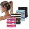 10 Stück/Set Hohe Elastizität, Nicht-Beschädigendes Stirnband, Hoher Pferdeschwanz, Buntes Geflochtenes Gummiband Stirnband, Geflochtenes Stirnband
