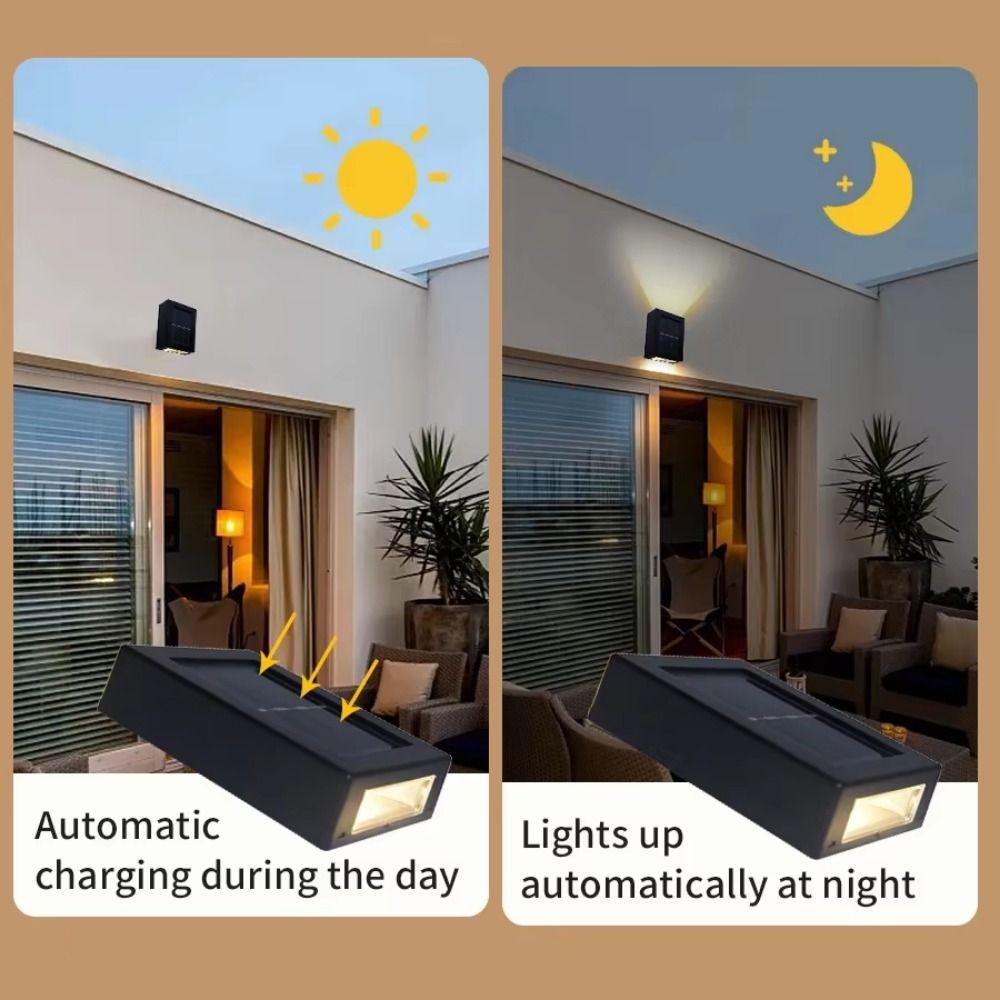 2Pcs Solar Powered Solar Wall Light Waterproof Solar Garden Light LED Solar Light  Home Balcony