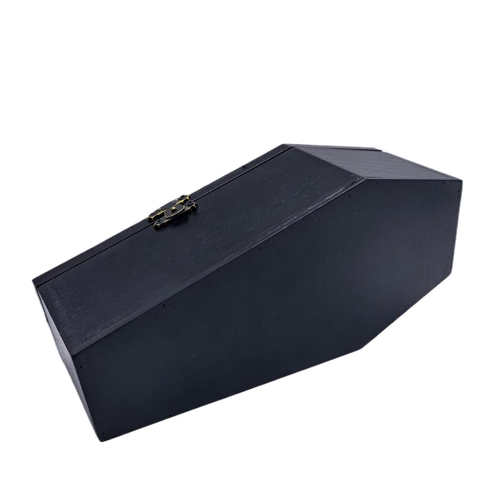 Halloween Wooden Coffin Candy Box - Spooky Trick or Treat Jar