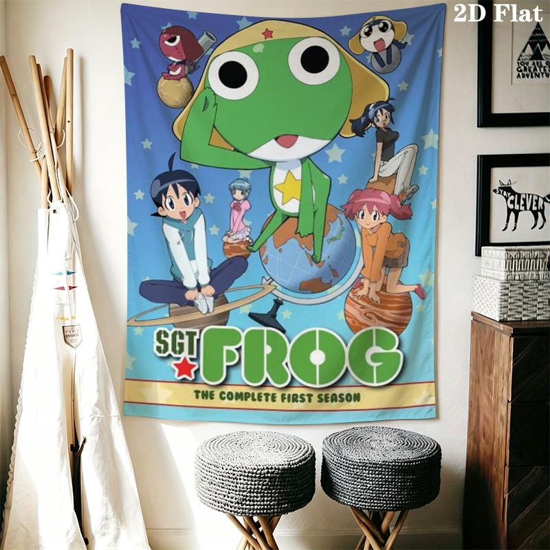 Keroro Wall Tapestry Aesthetic Wall Hanging Printed Fabric Blanket Decorative Tapestries for Bedroom Living Room Home Decor