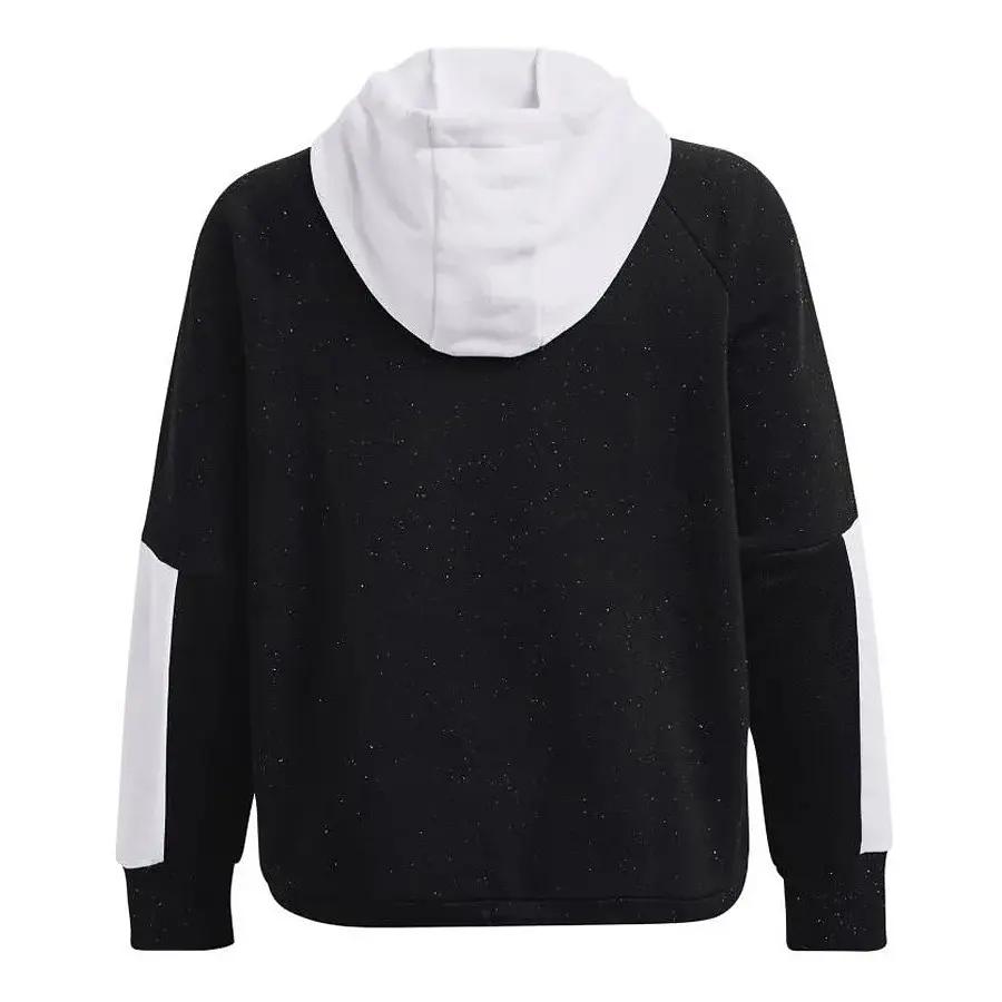 Under Armour Color Block Spliced Casual Sports Fleece Hoodie American Vintage Sweatshirt Women hoodies Black 1369851-001