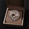 Women Full Rhinestone Round Brooch Jewelry Shiny Exquisite Luxury Metal Badges Corsage Elegant Clothing Coat Accessories Pins