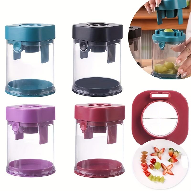 Stainless Steel Manual Fruit Slicer with Detachable Stainless Steel Blades , Ideal for Strawberries, Grapes, Tomatoes, Onions, Mushrooms, and More