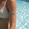 Stainless Steel Dragonfly Leaf Beaded Cuff Bangle for Women Adjustable Silver Nature Bracelet