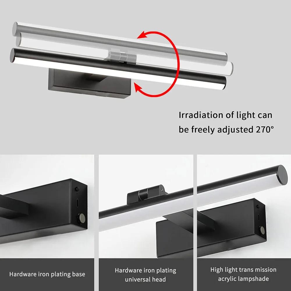 Modern LED Wall Lamp Touch Switch Dimming Rechargeable For Bedroom Bathroom Living Room Dining Room Indoor Lighting Room Decor