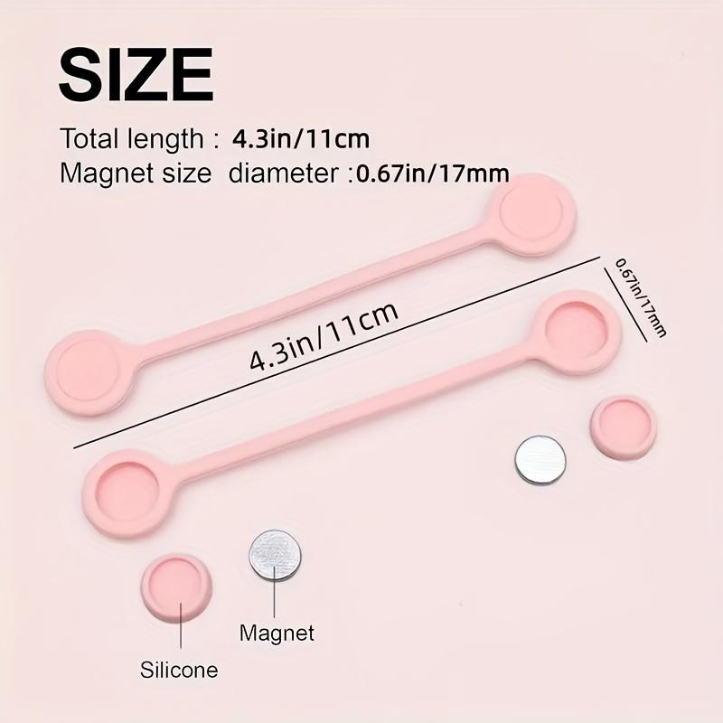 Colorful Magnetic Silicone Cable Ties - Reusable Cord Organizer for USB, Headphones & Keychains