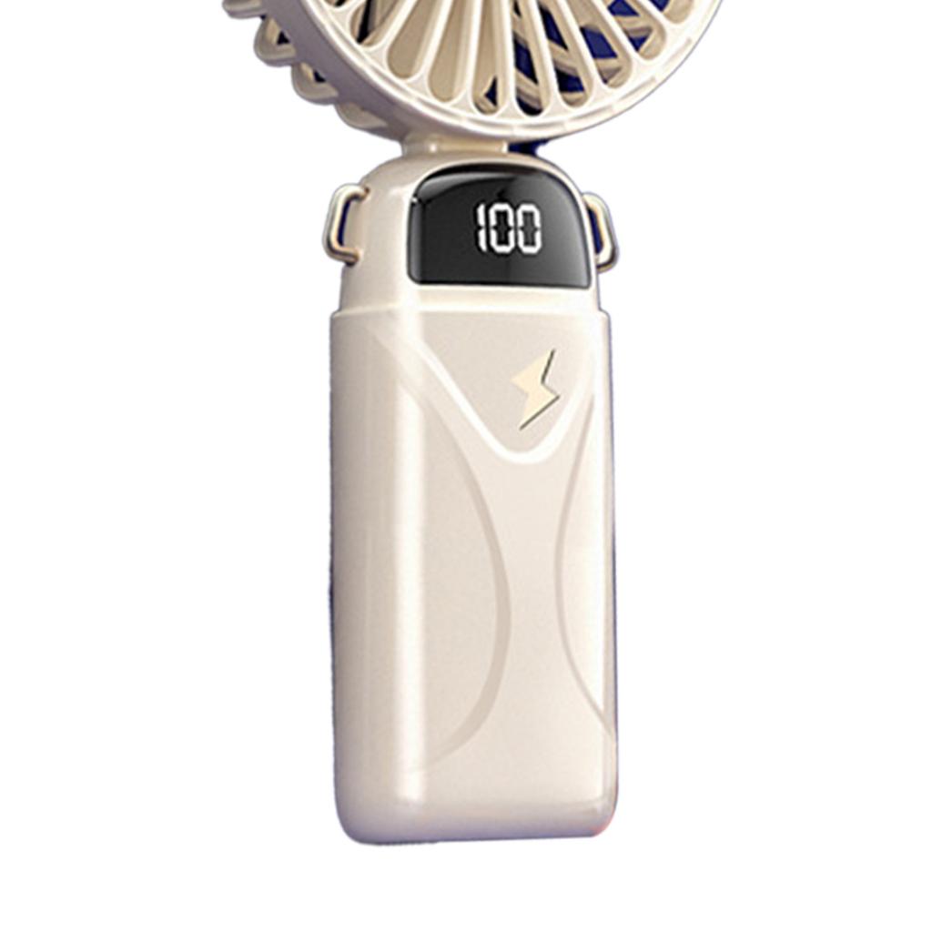 USB Rechargeable Handheld Fan 5 Adjustable Wind Speeds Mini Portable Fan Digital Display Fan 800mAh