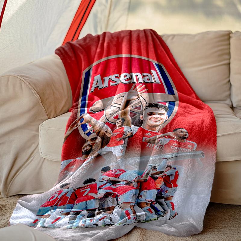 1 Stück Gemütliche Decke mit Hausdruck, Fußballclub-Decke für Bett und Sofa, Besonderes Geschenk für die Familie