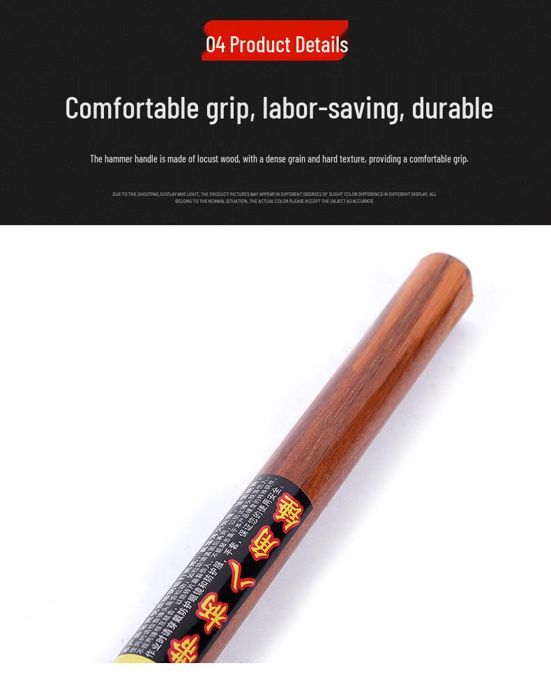 1.2m Wooden Handle Octagonal Demolition Sledgehammer - Heavy Duty Construction Site Tool
