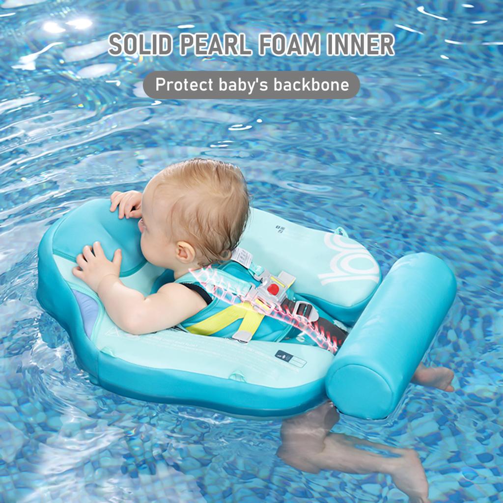 Mambobaby Galleggiante Non Gonfiabile per Bambini Morbido Impermeabile per Nuoto Bambini Allenatore per il Nuoto Amico della Pelle con Coda + Tettuccio Parasole per 3-24 Mesi B