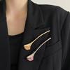 Exquisite Glossy Metal Ginkgo Leaves Brooch For Women Fashion Simple Suit Corsage Pins Accessories Party Jewelry Birthday Gifts