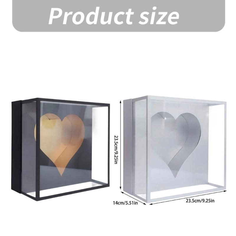 Elegant Heart Design Acrylic Display Case Anniversary Gift Packaging for Preserving Roses Jewelry Decorative Items