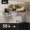 Cmaos No-Drill Wall-Mounted Kitchen Organizer with Knife & Spice Rack