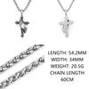 Vintage Praying Hands Cross Pendant Necklace For Men Punk Stainless Steel Jewelry