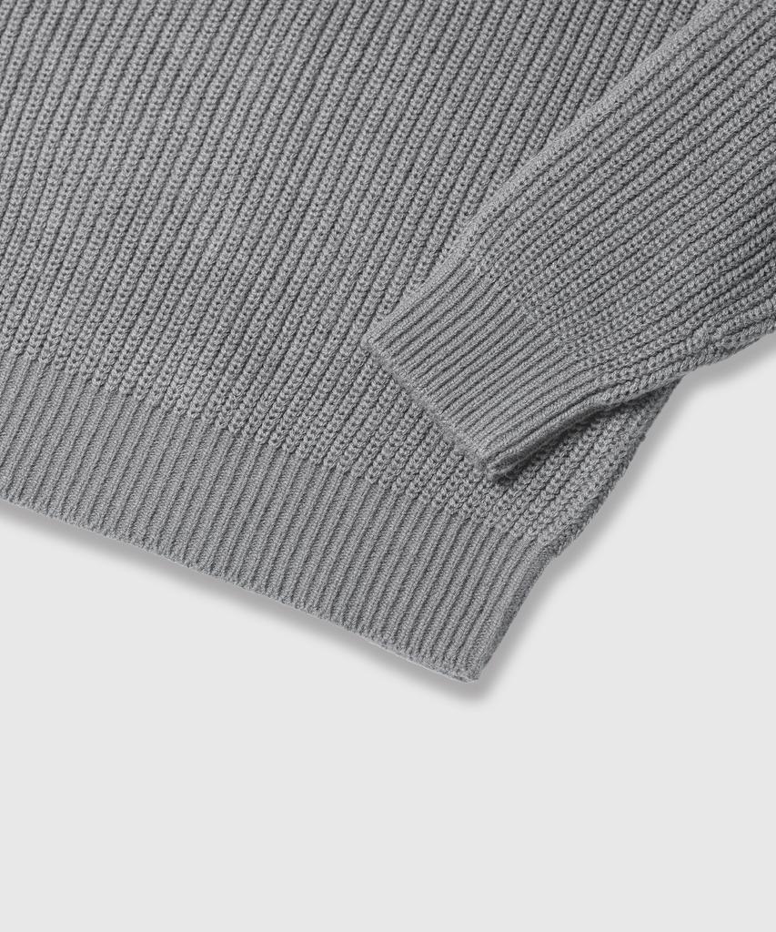 LEMAIN SECOND Oversized Voluminous Washable Crew Neck Hacci Knit [Gray]