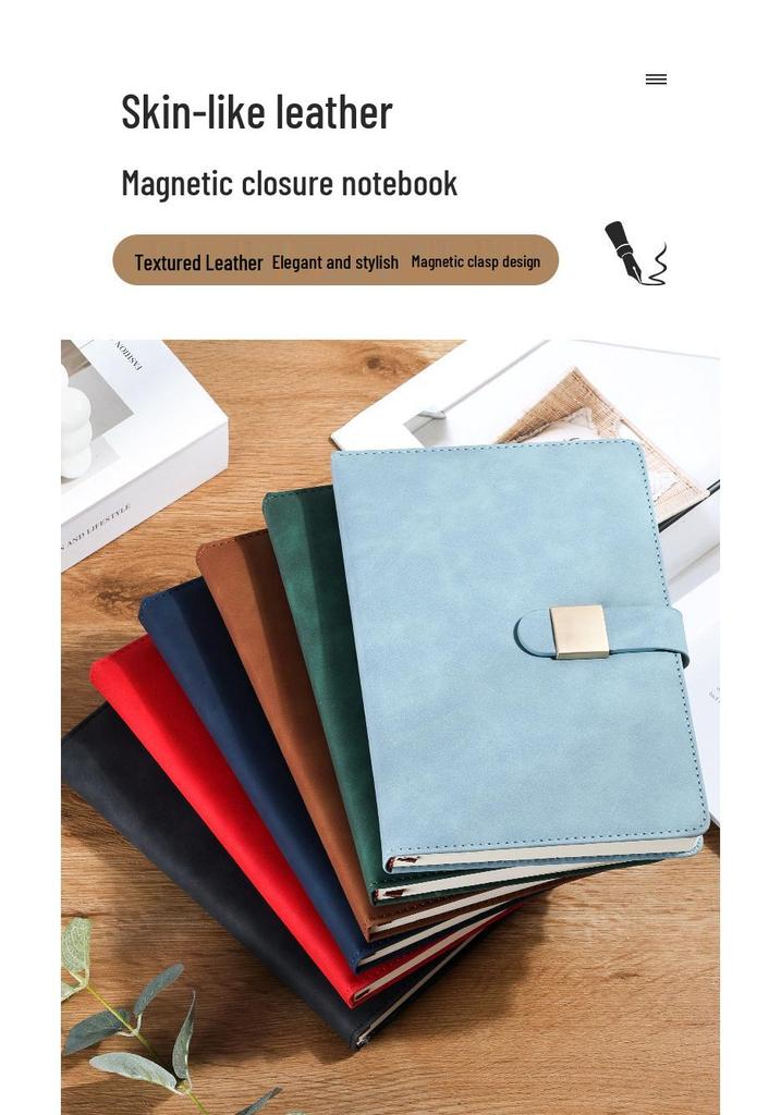 A5 Leather Office Business Diary 2026 Model with Magnetic Buckle Cover
