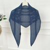 Versatile hollow knitted triangle scarf shawl spring and summer four seasons outer shawl scarf multi-purpose fart curtain waist scarf