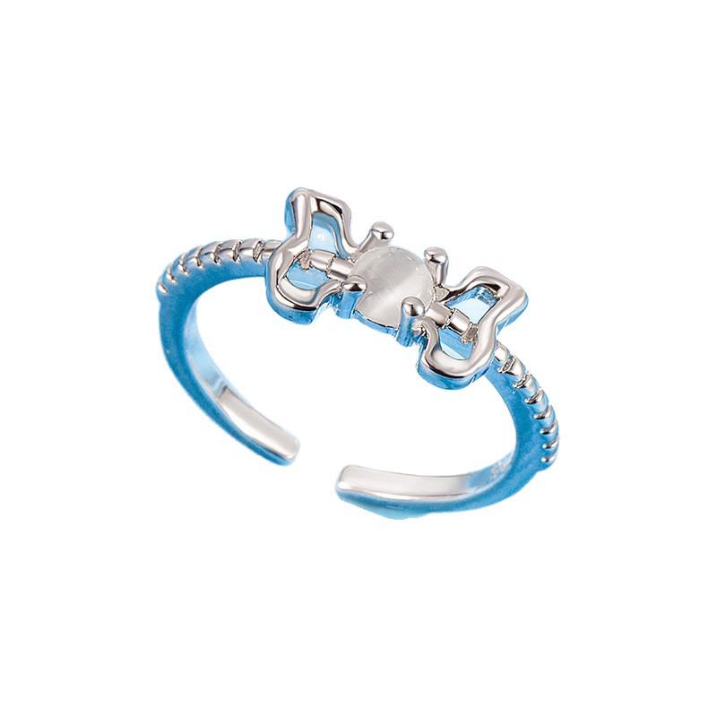 Women's Double Layer Pearl Bow Ring: Versatile Cat's Eye Design for Fashion