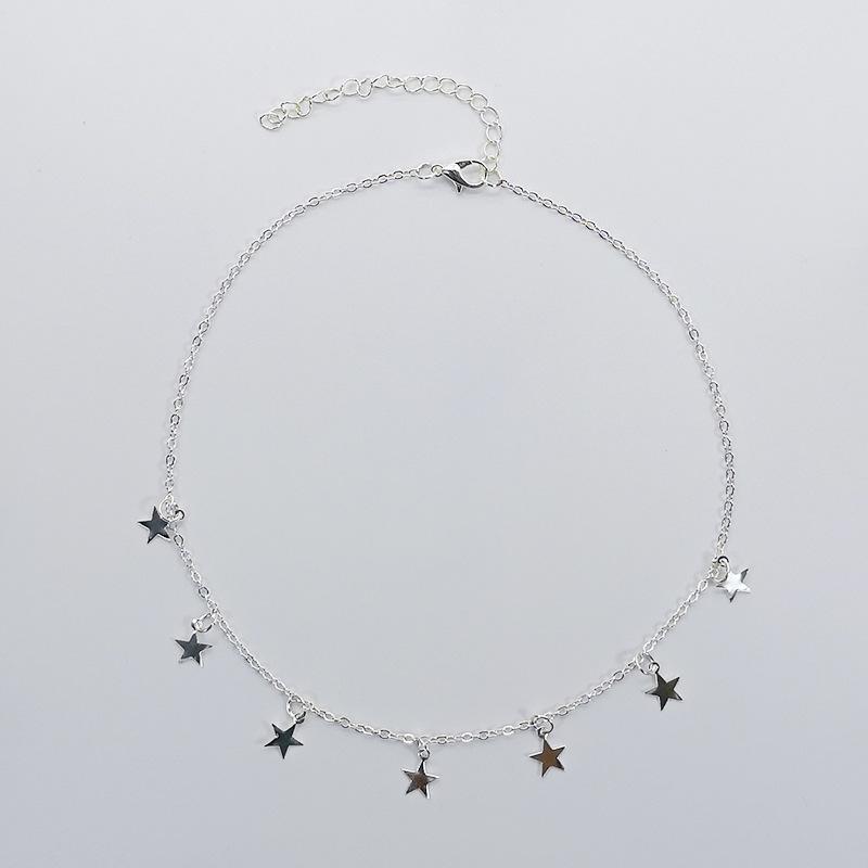Fashion Star Pendant Clavicle Chain Necklace Choker Charms Gold Silver Color Metal Collar Necklaces For Women Neck Jewelry