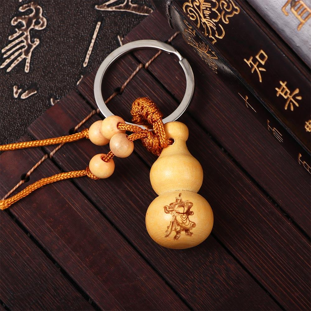 Ring Bag Pendant Wishful Key Chain Keychain Peach Wood Keyring Good Luck Gourd Chinese Traditional