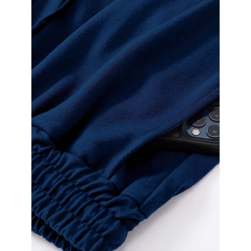 Herren Weite Sporthosen mit Kordelzugbund, Lässige und minimalistische Streetwear, Hauskleidung