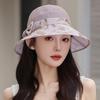 Fashion lace bucket hat women's summer new organza sunscreen hat shade UV protection versatile sun hat