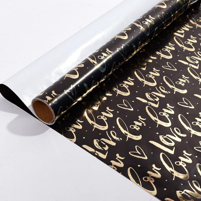 Papel de Regalo Negro Dorado 43x300cm Papel para Envolver Regalos Ramo de Lunares Navidad Día de San Valentín Cumpleaños Regalos Decoraciones Papel
