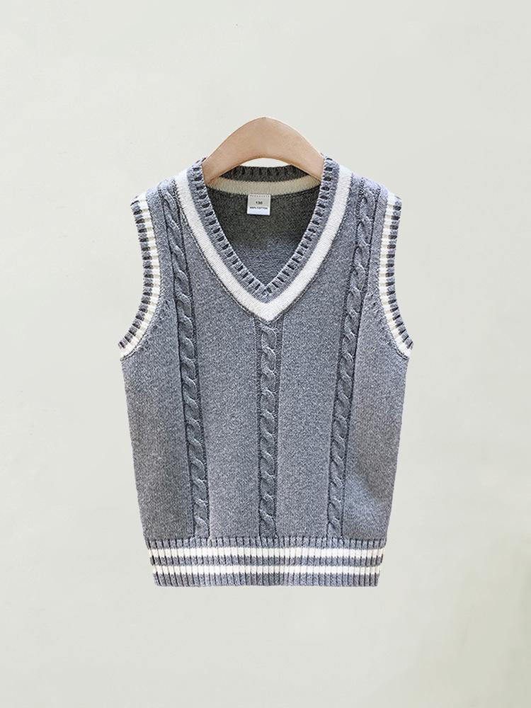 Unisex Strickschulweste: Warme Schülermode für Frühling & Herbst