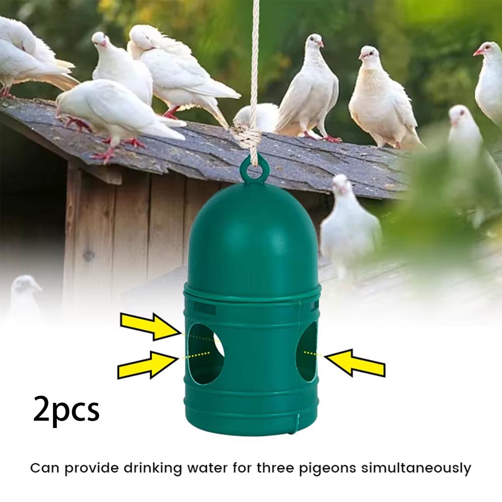 2Pcs Plastic Bird Water Drinkers 1L Detachable Pigeon Water Dispenser Bird Cage Accessories for Quail Parakeet Parrot